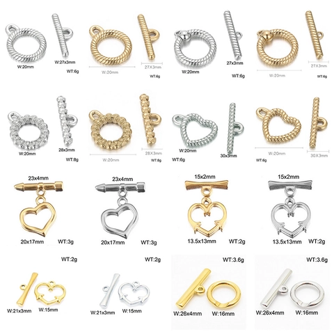 DIY Jewelry Making Stainless Steel Toggle Clasp OT Buckle Set Heart Skull Spiral Pattern Connector For Necklace Bracelet Jewelry Accessories
