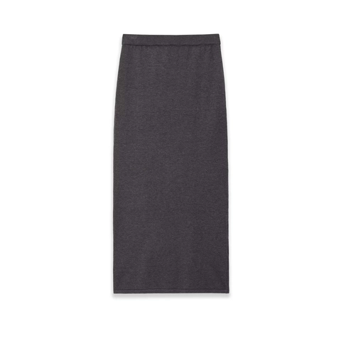 Damen Strick Midi Rock Elastische Hohe Taille Einfarbig Gerader Bleistiftrock Casual Streetwear Polyester