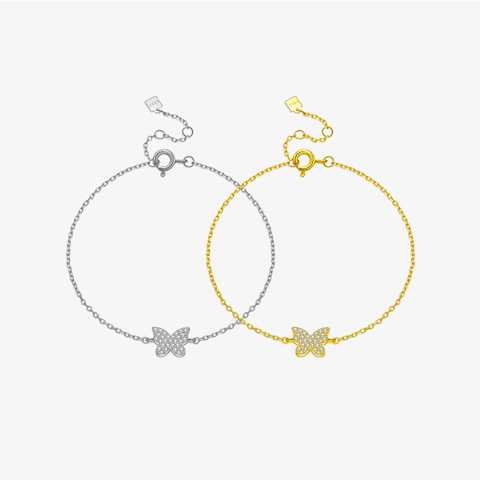 925 Sterling Silver Butterfly Bracelet For Women Adjustable Minimalist Zircon Inlaid Fine Jewelry Gift