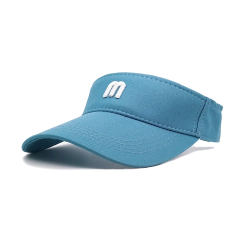 Donna Cotone Visiera Parasole Cappello Vuoto Parte Superiore Regolabile Tesa Larga Lettera M Ricamo Sport All'aperto Tennis Berretto