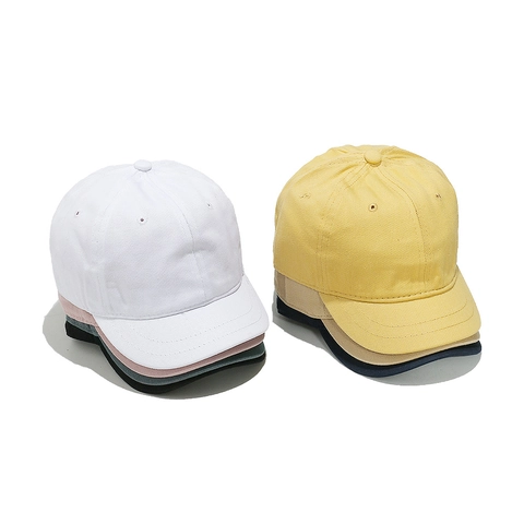 Casquette Baseball Rétro Bord Court Coton Couleur Unie Chapeau Soleil Hommes Femmes Style Japonais Minimaliste Ajustable Outdoor