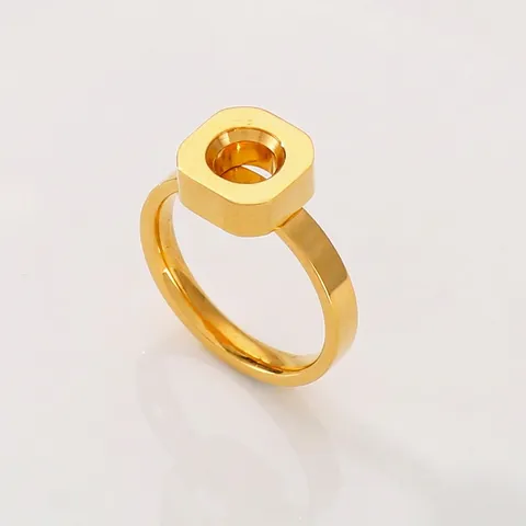 Anillo De Acero Inoxidable Cuadrado Minimalista Forma De Tuerca Geométrica Industrial Banda De Metal Pulido Para Mujeres Hombres Unisex