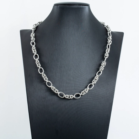 Handmade Stainless Steel Chain Necklace For Men Hip Hop Punk Style Silver Color Byzantine Link Heavy Jewelry