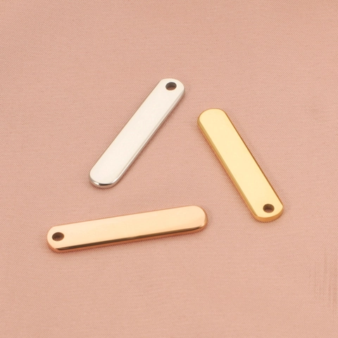 Mirror Polished Vertical Bar Pendant 304 Stainless Steel Blank Tag For DIY Jewelry Making Necklaces And Bracelets