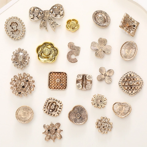 DIY Accessories Charms Zinc Alloy Imitation Artificial Pearl Rhinestone Vintage Camellia Flower Heart For Phone Case Shoe Decor