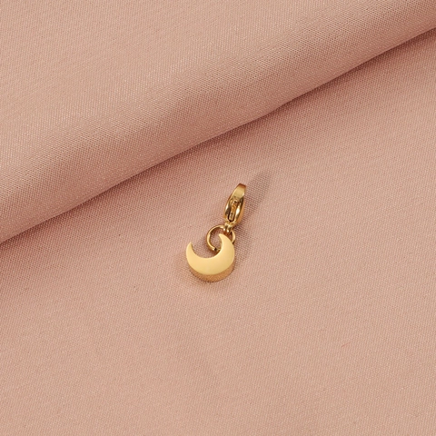 Colgante de Media Luna de Acero Inoxidable Chapado en Oro de 18K Pequeño Dije de Luna Minimalista Con Cierre de Langosta Para Hacer Joyas DIY Pulsera Collar Accesorio