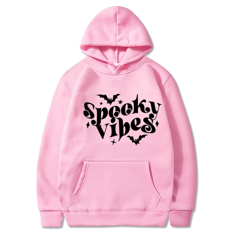 Sweat À Capuche Halloween Pour Hommes Imprimé Spooky Vibes Chauve-Souris Pull Molletonné À Poche Kangourou