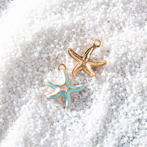 Starfish Charms Colorful Enamel Alloy Pendants For DIY Jewelry Making Bracelet Necklace Accessories Ocean Style Women