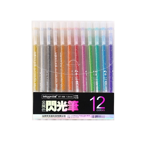 Ensemble De Stylos À Paillettes Stylos Gel Scintillants Métalliques Pour Journal Dessin Coque En Plastique Écriture Douce