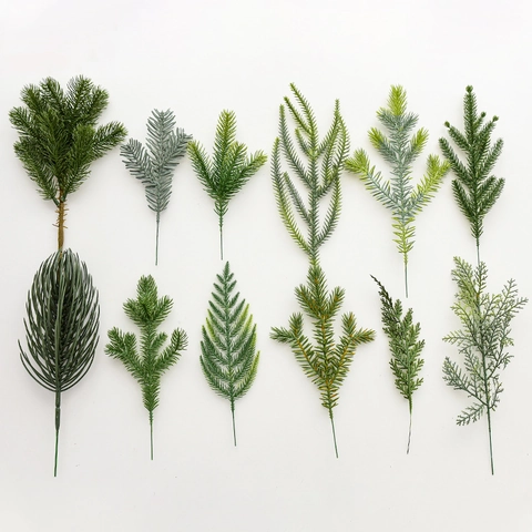 Artificial Pine Picks Green Faux Pine Needles Spray Cypress Branches For Christmas Tree Wreath DIY Crafts Garland Holiday Home Decor
