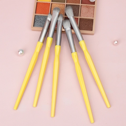 Professional Eye Makeup Brushes Synthetic Fiber Geometric Handle Eyeshadow Eyeliner Blending Cosmetic Beauty Tools
