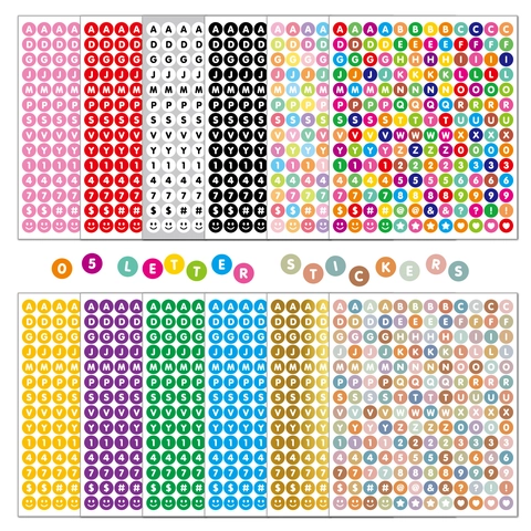 Alphabet Stickers And Numbers Vinyl Waterproof Small Round Dot Decals For Scrapbooking Journal Mailbox Decoration