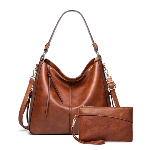 Bolso De Hombro Y Bolsa Para Mujer Retro Patrón Lichi Cuero PU Gran Capacid Tote Diario