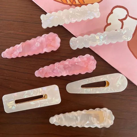 Fermagli Per Capelli In Acetato Di Cellulosa Cavi Geometrici Texture Marmo Iridescenti Forcine Per Donne Ragazze
