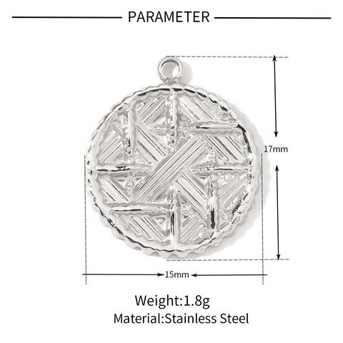 French Retro Stainless Steel Pendants For DIY Jewelry Making Cross Virgin Mary Anchor Pig Nose Square Hammered Charms Accessories