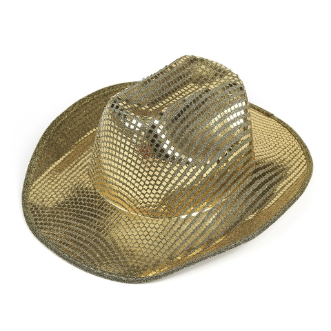 Cappello da Cowboy Occidentale per Adulti Con Paillettes Lucide Stile Punk Tesa Larga Cappello da Festa Disco per Uomo Donna Jazz Costume