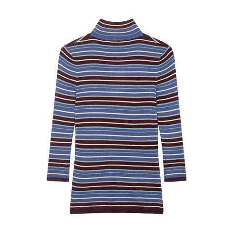 Maglieria A Righe Multicolore Da Donna Collo Lupetto Manica Lunga Maglione In Poliestere Slim Fit