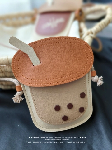 Mini Borsa A Tracolla Forma Tazza Di Tè Al Latte Caffè Pelle PU Simpatica Creativa Novità Portamonete Per Bambini