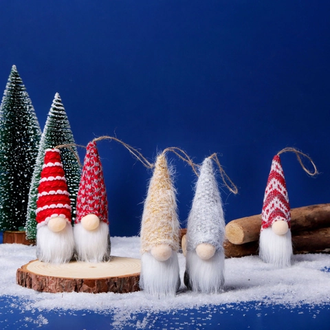 Ornamenti Appesi Gnomo Di Natale Peluche A Maglia Tomte Nano Svedese Stile Nordico Albero Di Natale Decorazione Festiva
