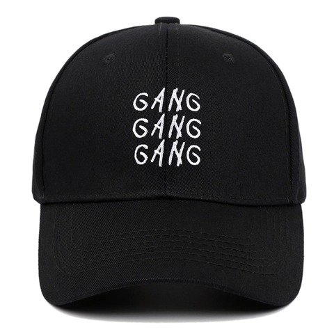 Baseball Cap Cotton GANG Letter Embroidery Curved Brim Adjustable Sun Protection Fashion Dad Hat For Men Women