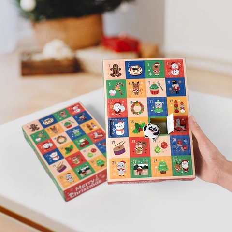 Scatola Calendario Dell'Avvento Natale Cartone Conto Alla Rovescia Giornaliero Scatola Cieca DIY Confezione Regalo