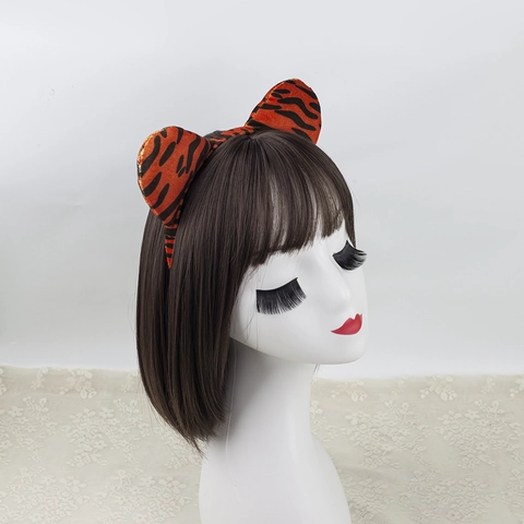 Accessori Per Costume Da Tigre Cerchietto Naso Papillon Coda E Gonna Tutu In Peluche Per Halloween Feste Bambini