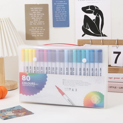 Double Head Watercolor Markers Flexible Brush And Fineliner Tips Water Based Ink For Drawing Coloring Calligraphy Art