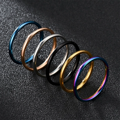 Minimalist Stainless Steel Plain Band Ring For Men Women High Polished Comfort Fit Wedding Party Jewelry Finger Ring Gift