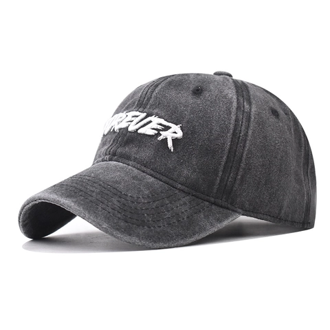 Vintage Washed Cotton Baseball Cap Forever 3D Embroidery Distressed Peaked Hat Adjustable Sunshade For Men Women