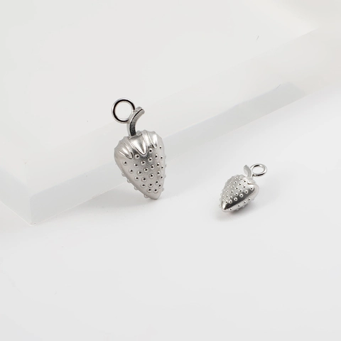 Strawberry Pendant 304 Stainless Steel Cute Fruit Charm For DIY Jewelry Making Necklace Bracelet Accessory
