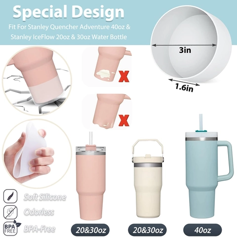 Siliconen Waterfles Accessoires Set Met Rietje Afdekking Morsbestendige Stopper Bekerhoes En Kleine Opbergtas