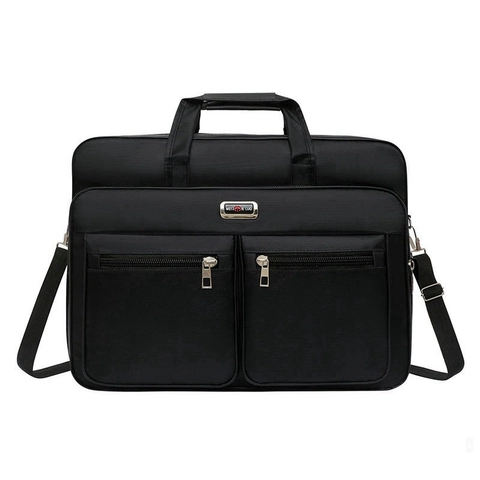 Men Business Briefcase Oxford Cloth Waterproof Large Capacity Laptop Shoulder Bag For Office Work Travel
