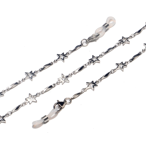 Fashion Metal Star Glasses Chain Eyewear Strap Anti-Slip Hollow Pentagram Link Cord For Women