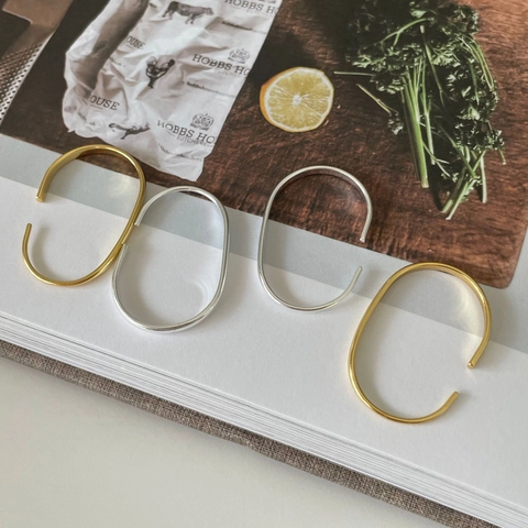 Minimalistische U-Vorm Hoop Oorbellen 925 Sterling Zilver Geometrische Ovalen Studs Voor Dames Eenvoudige Elegante Sieraden