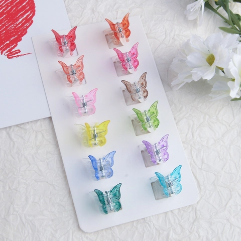Mini Schmetterling Haarklammern Bunter Kunststoff Kleine Gradient Haarspangen Accessoires Für Frauen Mädchen