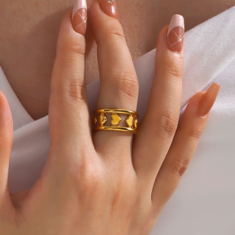 Anelli Regolabili In Acciaio Inossidabile Cuore Fiocco Conchiglia Retro Vintage Gioielli Di Moda Per Donne