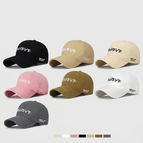 Casquette De Baseball En Coton Lavé Avec Broderie Believe Chapeau De Soleil Réglable Vintage Pour Hommes Et Femmes
