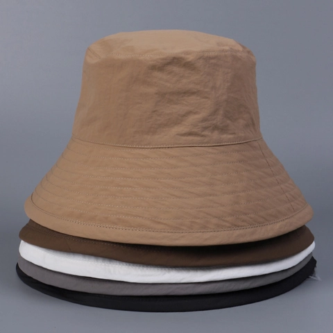 Sombrero De Pescador De Ala Ancha Para Mujer Protección Solar Viajes Al Aire Libre Minimalista Color Sólido Poliéster Con Cordón
