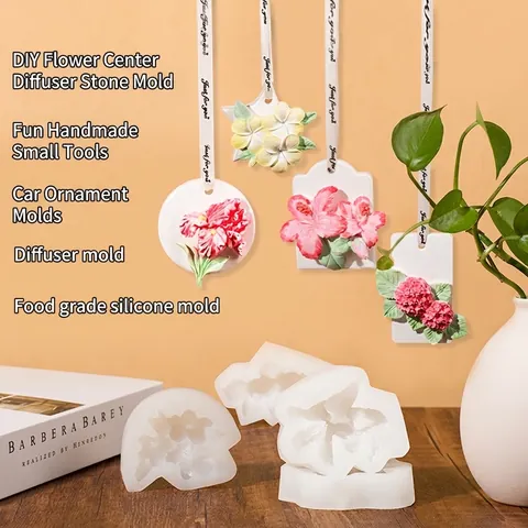 3D Flower Silicone Mold For DIY Aromatherapy Plaster Diffuser Stone Candle Resin Handmade Soap Crafting Texture Clear Easy Release