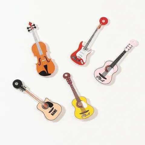 Pinzas Para El Cabello Con Forma De Guitarra Clips De Acrílico De Instrumentos Musicales Horquillas Para Mujeres Niñas Joyería
