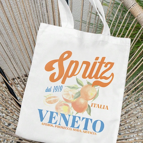 Bolsa De Lona Estética Impresa Gran Capacidad Bolso De Hombro Para Mujer Compras Casuales Viajes Respetuosa Con El Medio Ambiente