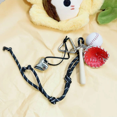 Trendiger Sport Taschenanhänger Schlüsselanhänger Geflochtenes Seil Baseball Tennis Badminton Anhänger Neuheit Zubehör