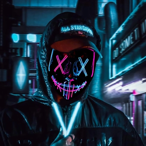 Máscara Brillante LED Halloween Terror Estilo Purge Cable EL Plástico 3 Modos Para Cosplay Mascarada Fiesta Hombres Mujeres