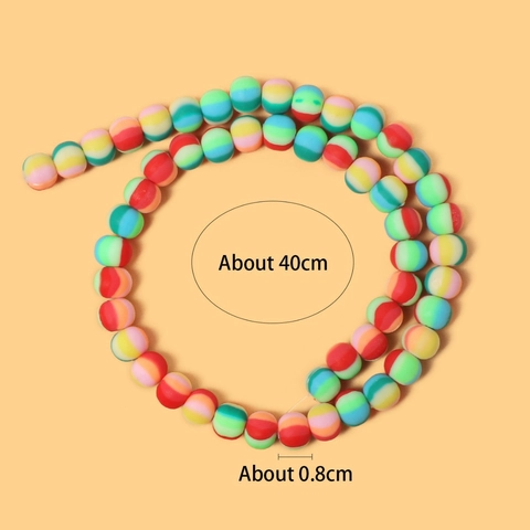 Perline Tonde In Argilla Polimerica Colorate Per Creazione Braccialetti E Collane DIY Gioielli Fatti A Mano Arcobaleno Opaco