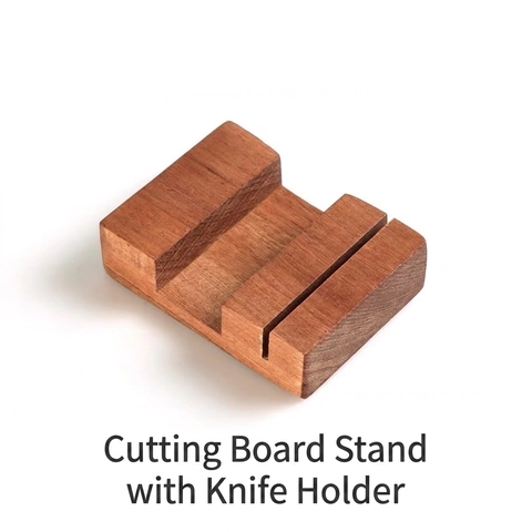 Ebony Wood Cutting Board Rack And Knife Holder Vertical Solid Wood Storage Stand For Kitchen Non-Slip Organizer