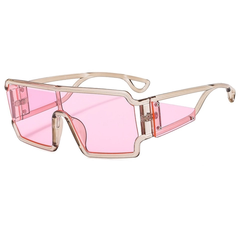 Gafas De Sol Shield Cuadradas De Gran Tamaño Protección UV400 Montura De PC Calada Estilo Punk Hip Hop Unisex