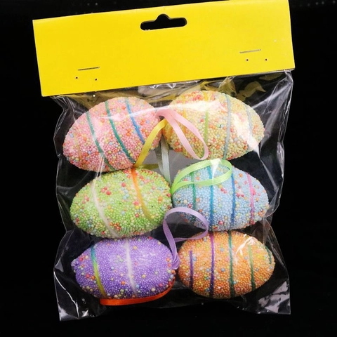 Uova Di Pasqua Colorate Ornamenti Appesi Schiuma Luccicante Uova Decorative Per Festa Casa Albero Decorazione Modelli Multipli Novità