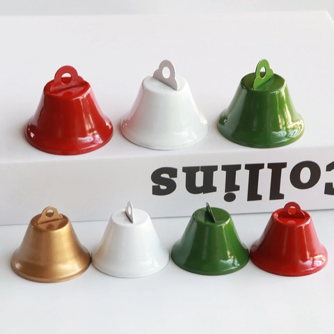 Christmas Metal Bell Ornaments Iron Lacquer Festival Holiday Decoration Tree Hanging Colorful Glossy Home Decor Accessories