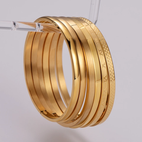 316L Edelstahl Armreif Bracelet Minimalistisch Oval Scharnier Schnalle Römische Ziffern Schachbrett Schmuck Für Damen Herren