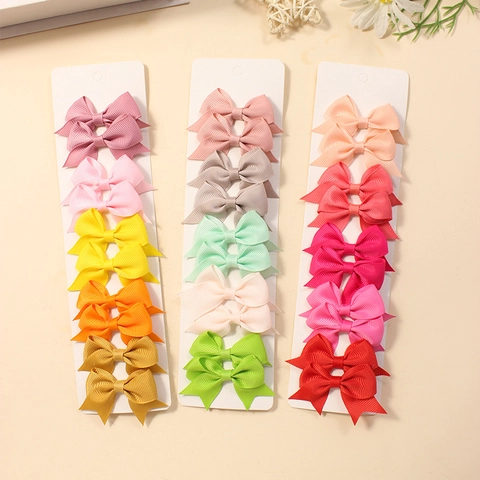 Mollette Per Capelli Con Fiocco In Nastro Grosgrain Fatte A Mano Colore Solido Accessori Dolci Per Bambini Neonati
